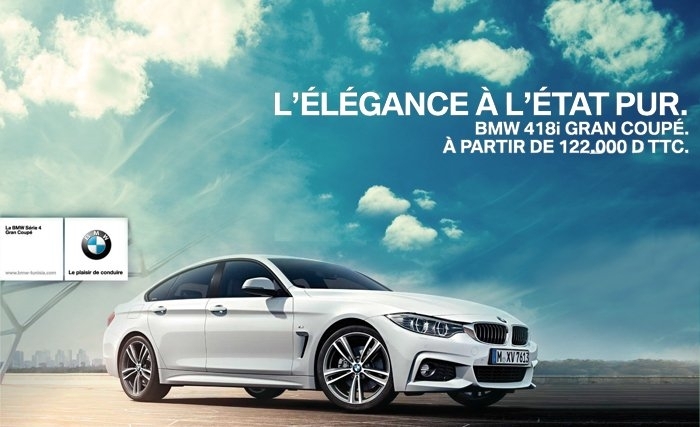 La BMW 418i Gran Coupé à partir de 122.000 TND TTC* chez Ben Jemâa Motors