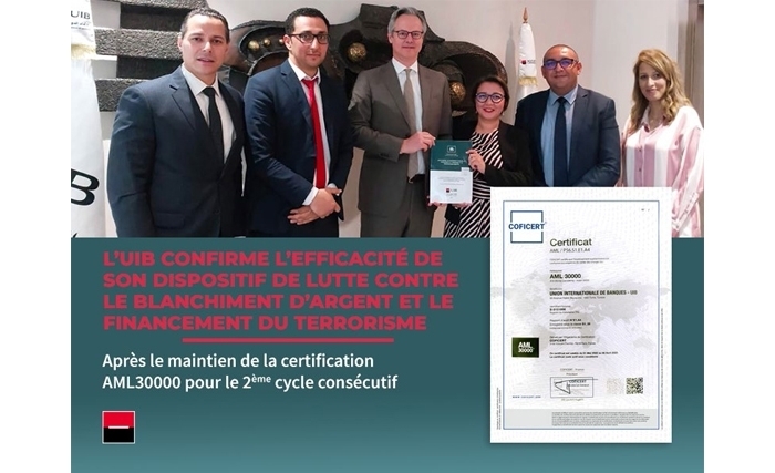 L’UIB confirme le maintien de la certification AML30000 pour le 2éme cycle consécutif